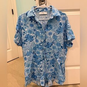 Petal & Pup Blue Romper